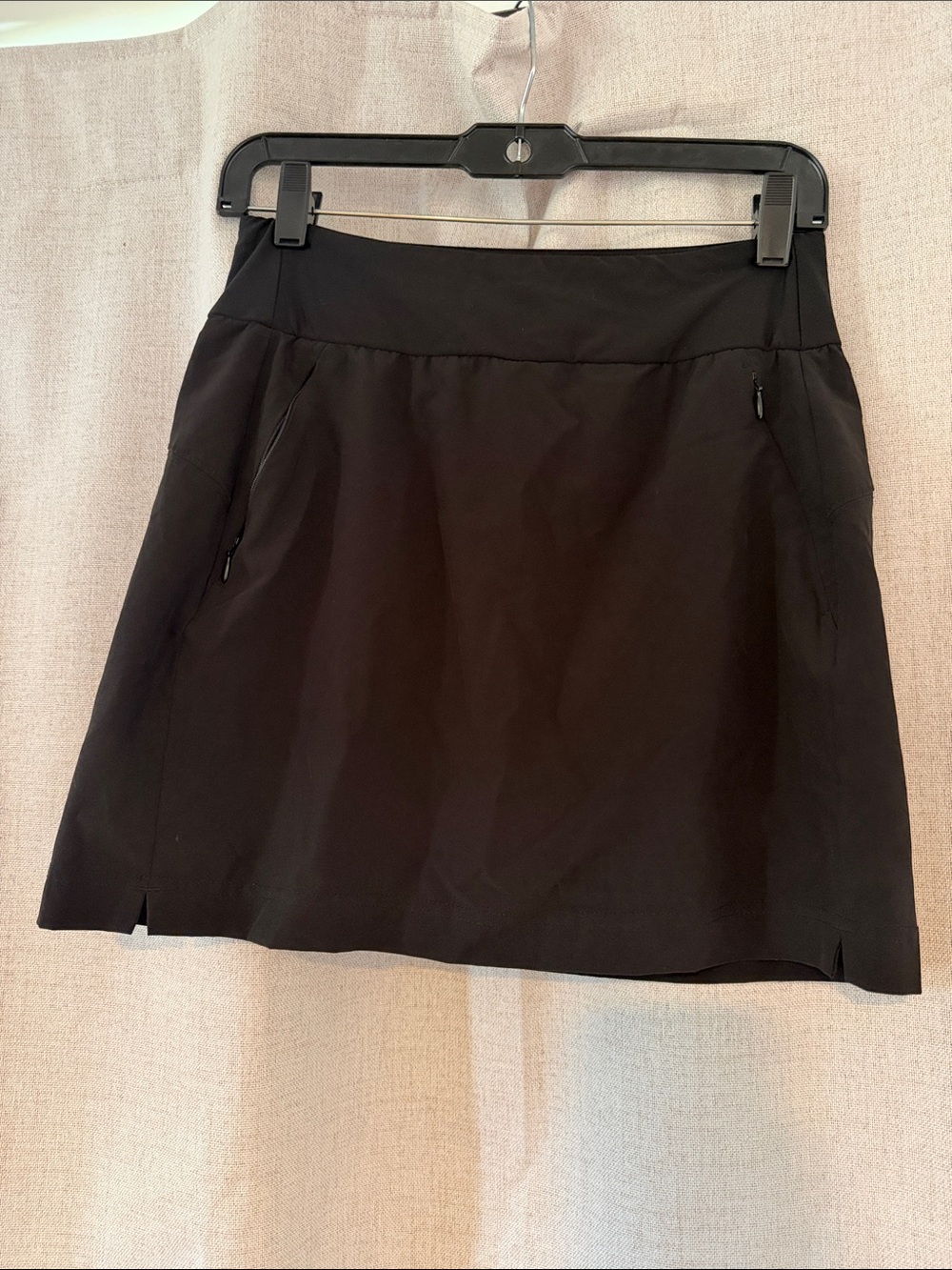 Black Active A-Line Skirt with Zipper Pockets